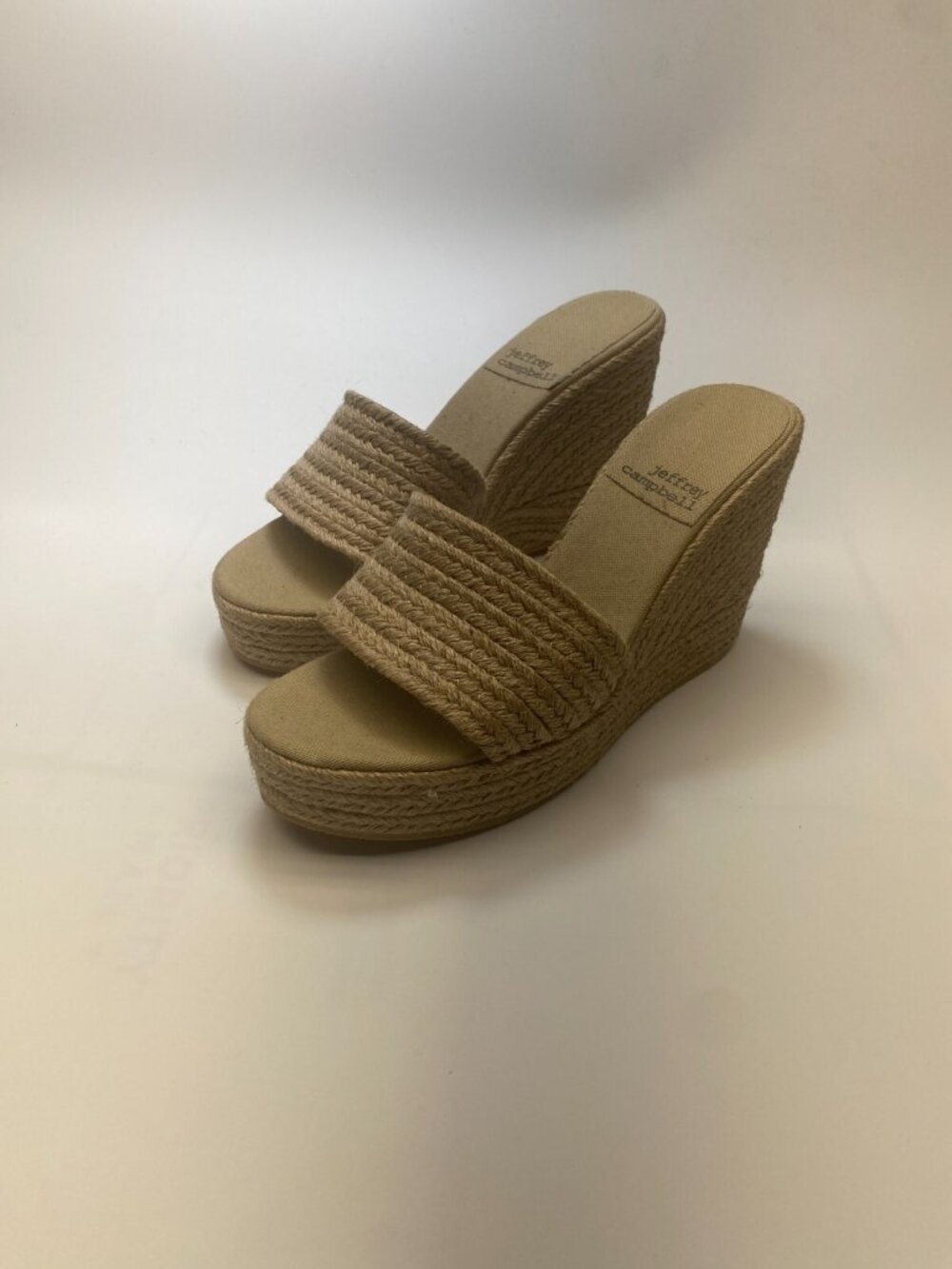 Jeffrey Campbell Womens Espadrille Tan Sunlit Wedge Sandal Sz 11